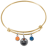 Edmonton Oilers Color Edition GOLD Expandable Wire Bangle Charm Bracelet