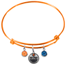 Edmonton Oilers Color Edition ORANGE Expandable Wire Bangle Charm Bracelet