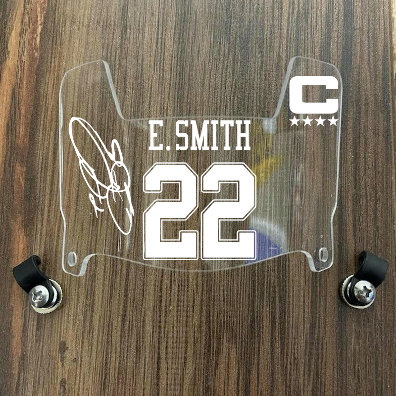 Dallas Cowboys Emmitt Smith Mini Football Helmet Visor Shield Clear w/ Clips