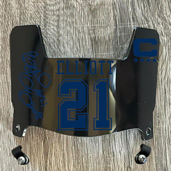 Dallas Cowboys Ezekial Elliott Mini Football Helmet Visor Shield Black Dark Tint w/ Clips