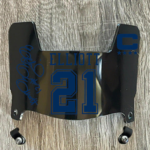 Dallas Cowboys Ezekial Elliott Mini Football Helmet Visor Shield Black Dark Tint w/ Clips