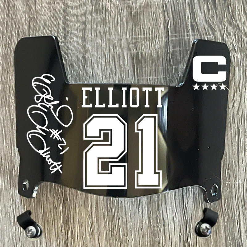 Dallas Cowboys Ezekial Elliott Mini Football Helmet Visor Shield Black Dark Tint w/ Clips