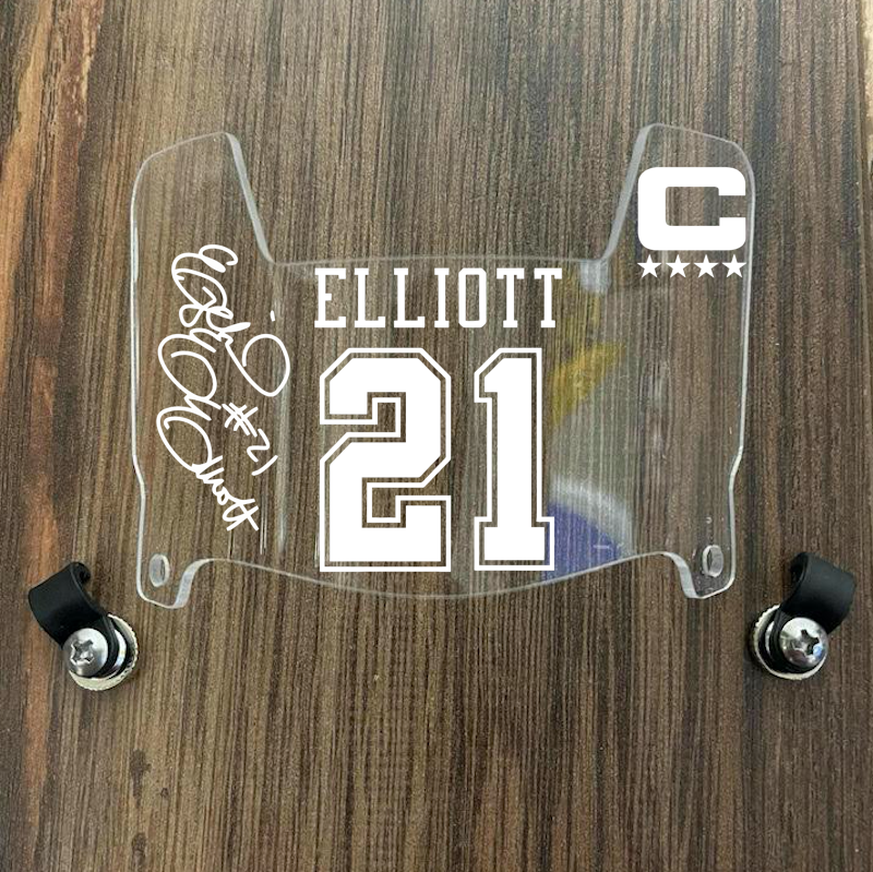 Dallas Cowboys Ezekial Elliott Mini Football Helmet Visor Shield Clear w/ Clips