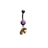 Florida A&M Rattlers BLACK w/ PINK GEM College Belly Button Navel Ring
