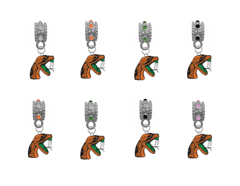 Florida A&M Rattlers NCAA Crystal Rhinestone European Bracelet Charm