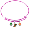 Florida A&M Rattlers PINK Expandable Wire Bangle Charm Bracelet