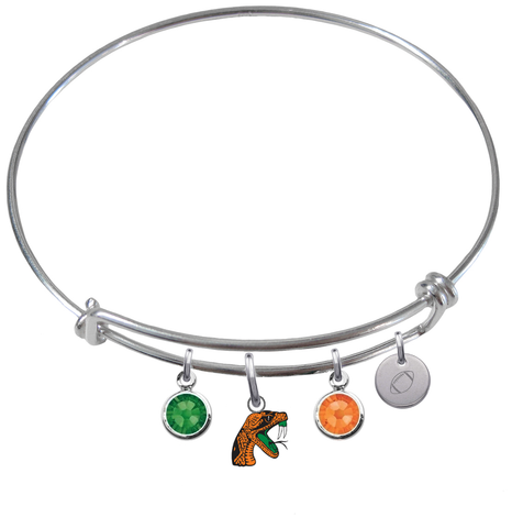 Florida A&M Rattlers Football Expandable Wire Bangle Charm Bracelet