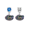 Florida Gators BLUE & CLEAR Swarovski Crystal Stud Rhinestone Earrings