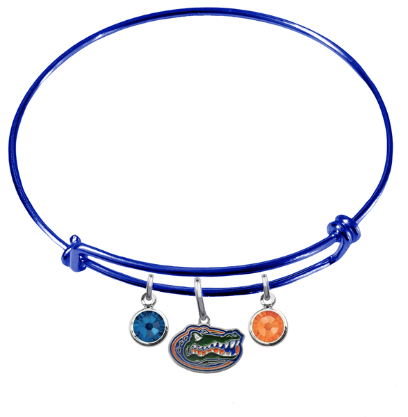 Florida Gators Blue Expandable Wire Bangle Charm Bracelet