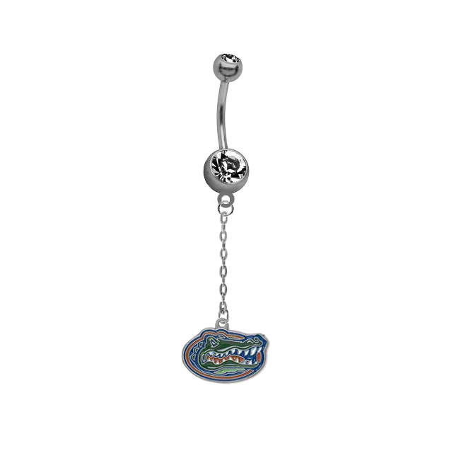 Florida Gators Dangle Chain Belly Button Navel Ring