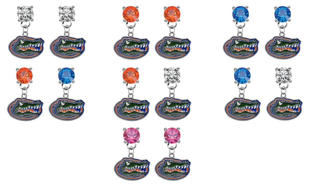 Florida Gators NCAA Swarovski Crystal Stud Rhinestone Earrings