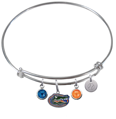 Florida Gators Baseball Expandable Wire Bangle Charm Bracelet