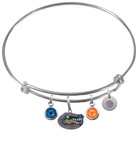 Florida Gators Basketball Expandable Wire Bangle Charm Bracelet