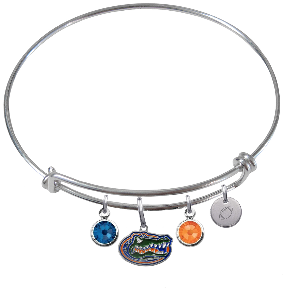 Florida Gators Football Expandable Wire Bangle Charm Bracelet