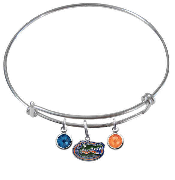 Florida Gatos NCAA Expandable Wire Bangle Charm Bracelet