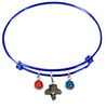 Florida Panthers Color Edition BLUE Expandable Wire Bangle Charm Bracelet