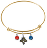 Florida Panthers Color Edition GOLD Expandable Wire Bangle Charm Bracelet