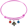 Florida Panthers Color Edition PINK Expandable Wire Bangle Charm Bracelet