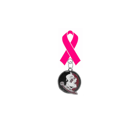 Florida State Seminoles New Logo Breast Cancer Awareness / Mothers Day Pink Ribbon Lapel Pin