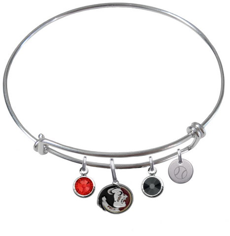 Florida State Seminoles Baseball Expandable Wire Bangle Charm Bracelet