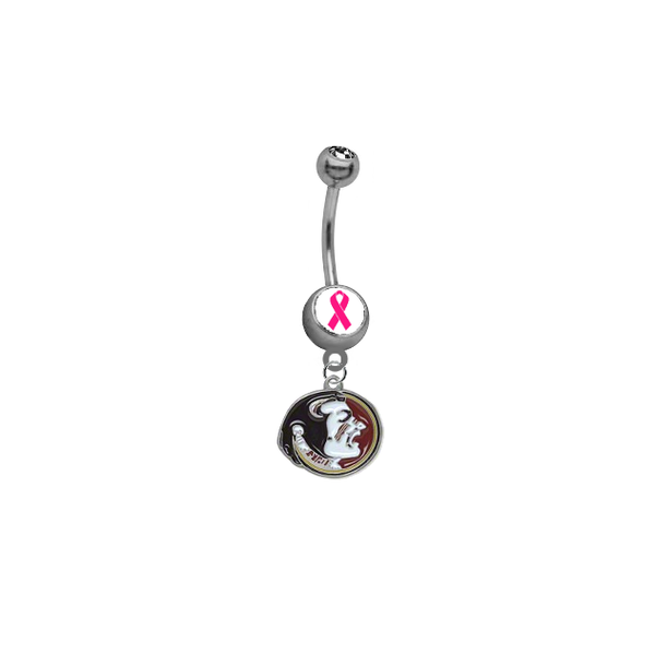 Florida State Seminoles Breast Cancer Awareness Belly Button Navel Ring