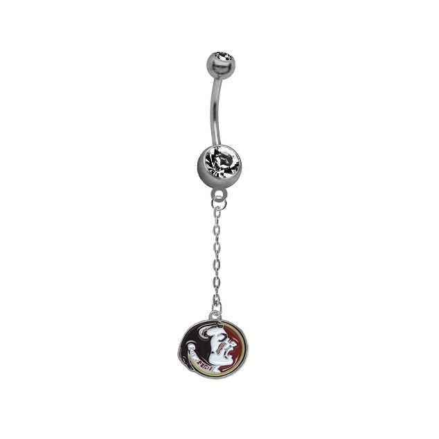 Florida State Seminoles Dangle Chain Belly Button Navel Ring