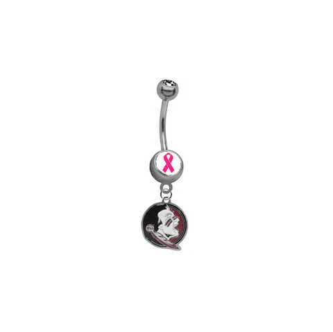 Florida State Seminoles New Logo Breast Cancer Awareness Belly Button Navel Ring