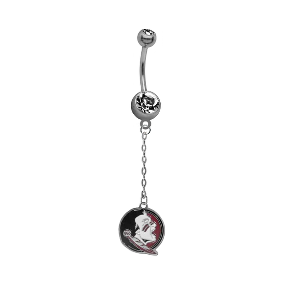 Florida State Seminoles New Logo Dangle Chain Belly Button Navel Ring