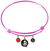 Florida State Seminoles New Logo Pink Expandable Wire Bangle Charm Bracelet