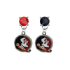 Florida State Seminoles RED & BLACK Swarovski Crystal Stud Rhinestone Earrings