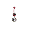 Florida State Seminoles RED w/ BLACK GEM College Belly Button Navel Ring