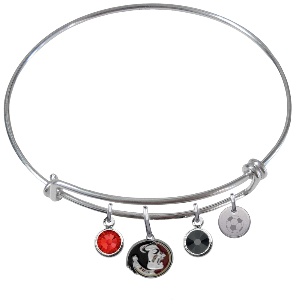 Florida State Seminoles Soccer Expandable Wire Bangle Charm Bracelet