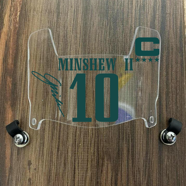 Philadelphia Eagles Gardner Minshew Mini Football Helmet Visor Shield Clear w/ Clips - PICK COLOR
