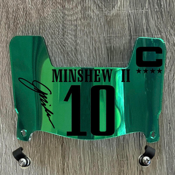 Philadelphia Eagles Gardner Minshew Mini Football Helmet Visor Shield Green Chrome Mirror w/ Clips - PICK COLOR