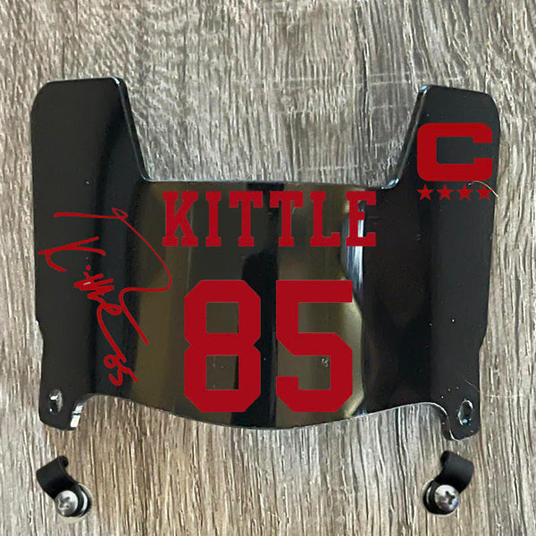 San Francisco 49ers George Kittle Mini Football Helmet Visor Shield Black Dark Tint w/ Clips