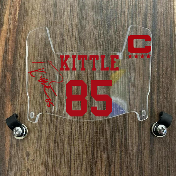 San Francisco 49ers George Kittle Mini Football Helmet Visor Shield Clear w/ Clips