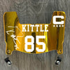 San Francisco 49ers George Kittle Mini Football Helmet Visor Shield Gold Chrome Mirror w/ Clips