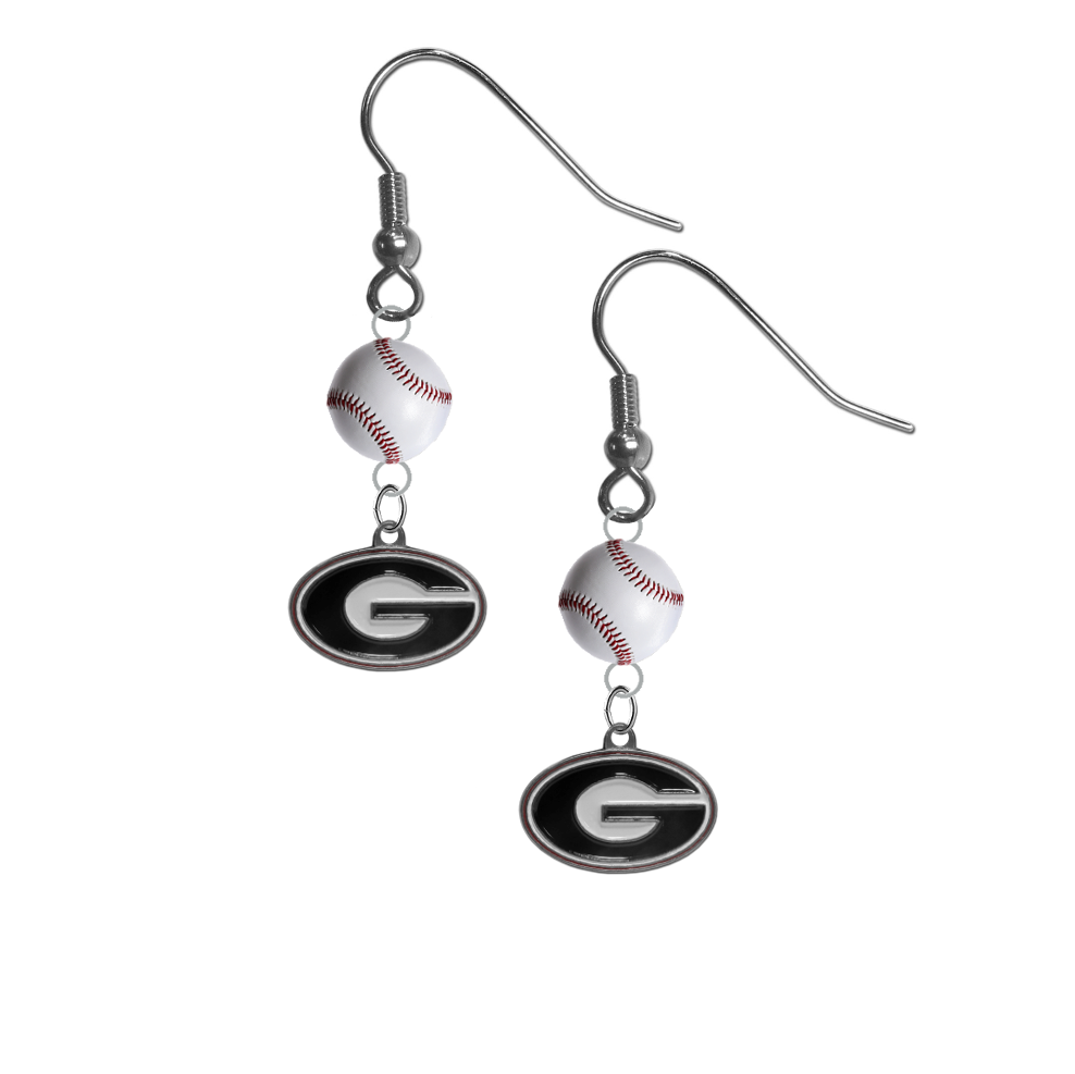 Georgia Bulldogs NCAA Baseball Dangle Earrings