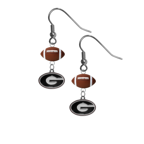 Georgia Bulldogs NCAA Football Dangle Earrings