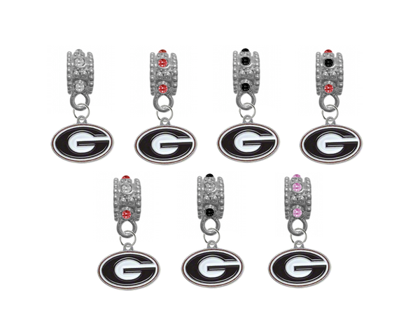 Georgia Bulldogs NCAA Crystal Rhinestone European Bracelet Charm