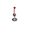 Georgia Bulldogs RED College Belly Button Navel Ring