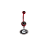 Georgia Bulldogs RED w/ BLACK GEM College Belly Button Navel Ring