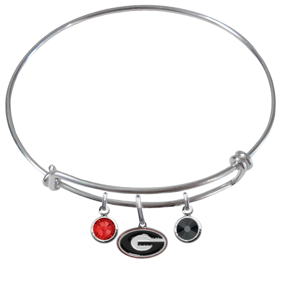 Georgia Bulldogs NCAA Expandable Wire Bangle Charm Bracelet