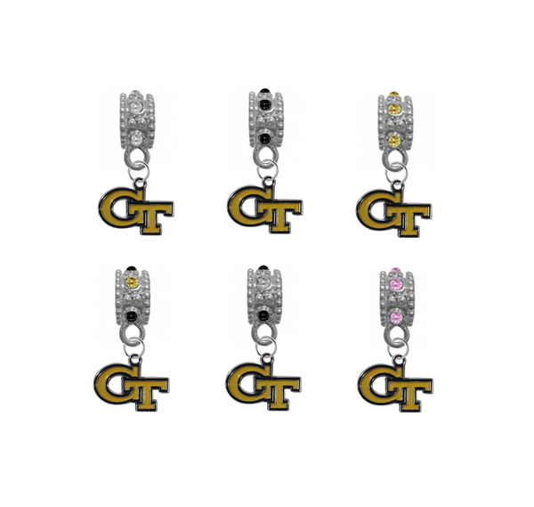 Georgia Tech Yellow Jackets NCAA Crystal Rhinestone European Bracelet Charm