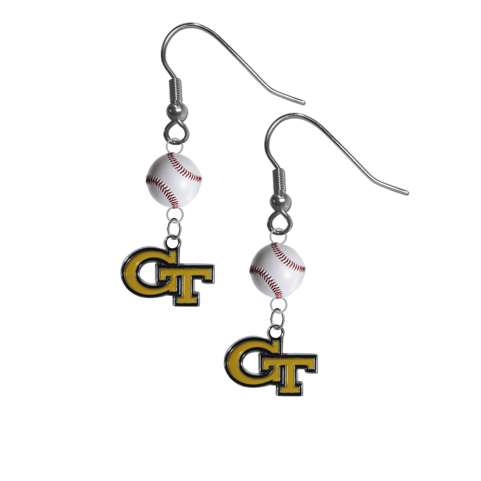 Georgia Tech Yellow Jackets NCAA Baseball Dangle Earrings