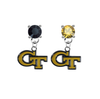 Georgia Tech Yellow Jackets BLACK & GOLD Swarovski Crystal Stud Rhinestone Earrings