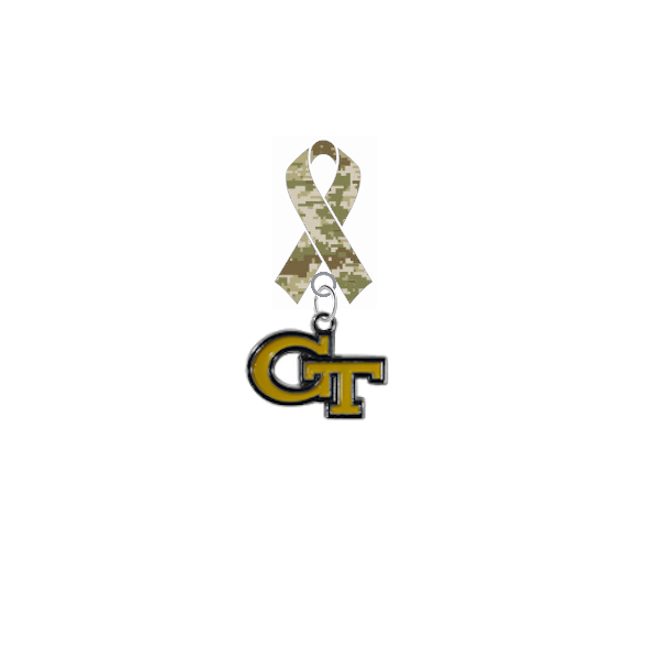 Georgia Tech Yellow Jackets Salute to Service Military Appreciation Camo Ribbon Lapel Pin