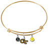 Georgia Tech Yellow Jackets NCAA Gold Expandable Wire Bangle Charm Bracelet