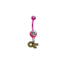 Georgia Tech Yellow Jackets PINK College Belly Button Navel Ring
