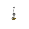 Georgia Tech Yellow Jackets SILVER College Belly Button Navel Ring